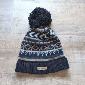 Columbia Beanie Blue Winter Hat Pom-pom Unisex See Pics For Measurments